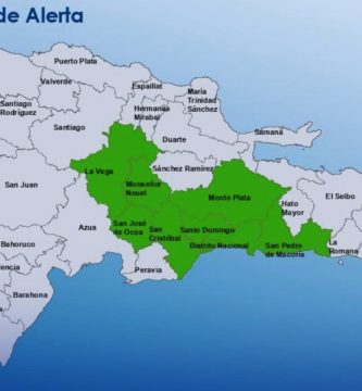 COE coloca ocho demarcaciones en alerta verde por lluvias