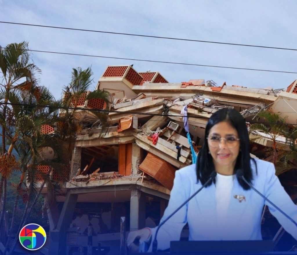 Delcy Rodríguez pide ayuda a Japón, Perú y Chile para que envíen especialistas tras sismos