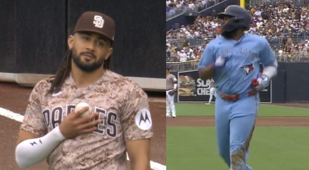 ¿Lo perdonará? Tatis Jr. le roba extrabase a Vladimir Guerrero Jr. con espectacular atrapada