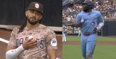 ¿Lo perdonará? Tatis Jr. le roba extrabase a Vladimir Guerrero Jr. con espectacular atrapada