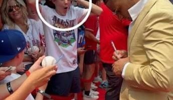 Reacción de joven al recibir autógrafo de Juan Soto se vuelve viral en la alfombra del All-Star Game