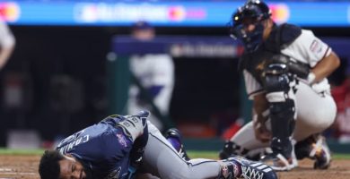 Junior Caminero sale bien tras fuerte pelotazo de 98 mph que lo sacó del Juego de Estrellas