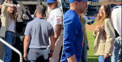 Juan Soto y Emma Stone son captados conversando en el banquillo de los Mets