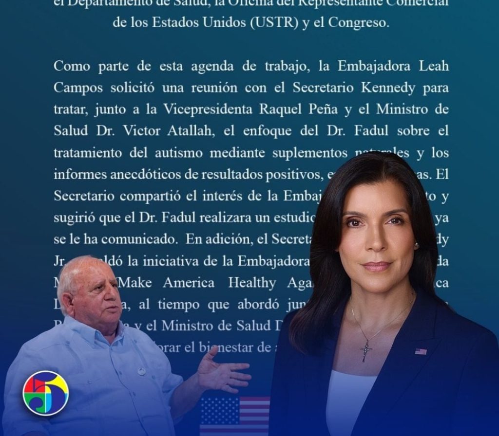 Embajadora Leah Campos presenta en Washington propuesta del doctor Fadul sobre tratamiento del autismo