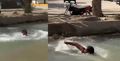 Aprovechando el calor, convierten en balneario una obra inconclusa en Mao