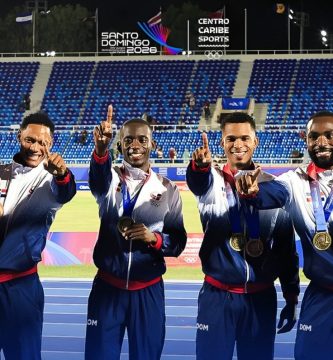 RD impone récord tras ganar oro en el relevo 4×100 masculino en los Juegos Centroamericanos